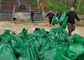 POLARIS: Taluzul dinspre Plaja Modern, curățat de studenții de la Universitatea Ovidius