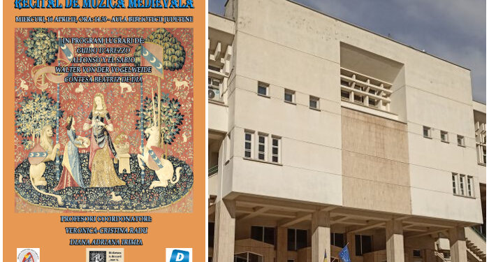Recital de muzică medievală la Biblioteca Județeană Constanța, pe 16 aprilie