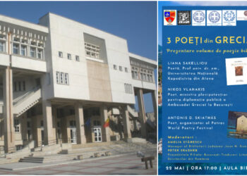 Trei poeți din Grecia prezintă volume bilingve de poezie la Biblioreca Județeană Constanța