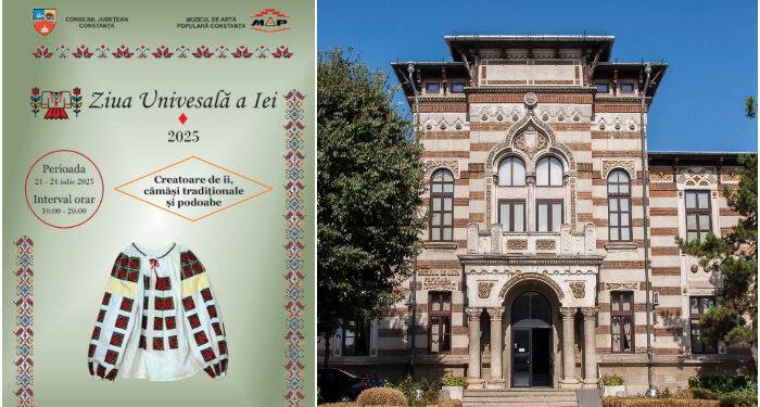 Expoziție de cămăși autentice românești, în fața Muzeului de Artă Populară, de „Ziua Universală a Iei”