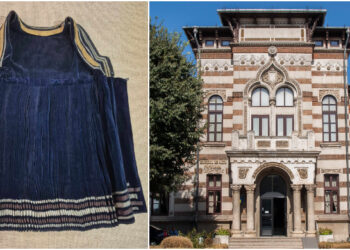 PLISIRANI – rochie tradițională din catifea purtată de aromânce, în colecția Muzeului de Artă Populară Constanța