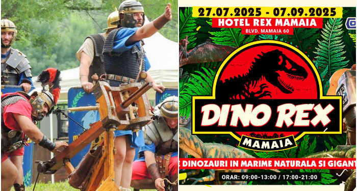 Piațeta Rex din MAMAIA prinde viață: Dinozauri uriași, reconstituiri istorice, comedie și spectacole pentru copii!