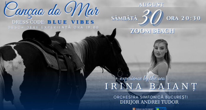 Cançao do Mar, o seară rară, intimă și rafinată la Zoom Beach, alături de Irina Baianț și Orchestra Simfonică București