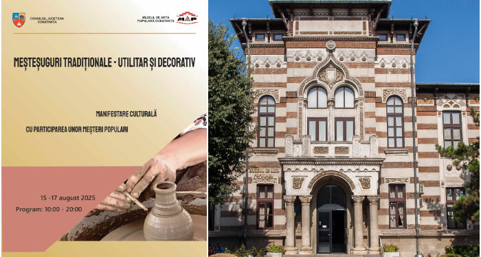 Demonstrații de lucru ale meșterilor populari în fața Muzeului de Artă Populară Constanța, 15 – 17 august