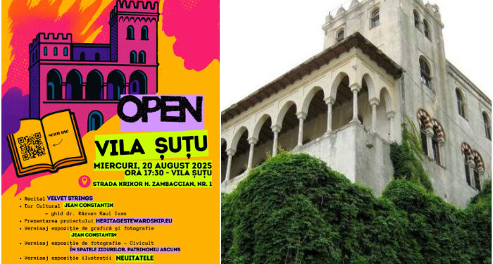 OPEN VILA ȘUȚU Constanța – Patrimoniu, artă și renaștere, miercuri, 20 august