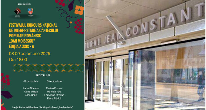 Festivalul Național al Cântecului Popular Românesc ,,Dan Moisescu”, 8-9 octombrie, la Centrul Cultural Jean Constantin