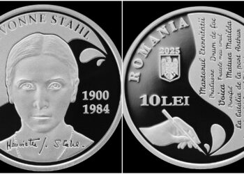 Monedă din argint cu tema 125 de ani de la nașterea Henriettei Yvonne Stahl, lansată de Banca Națională a României