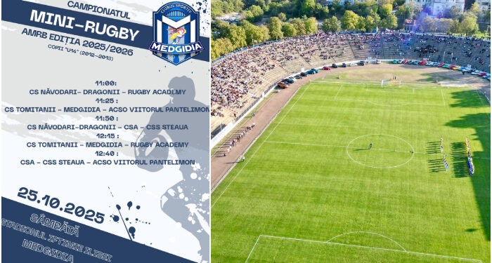 Turneu de rugby U14 pe stadionul „Iftimie Ilisei” din Medgidia, sâmbătă, 25 octombrie