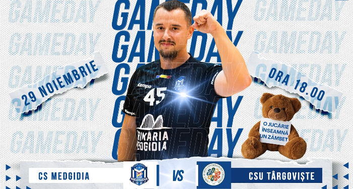 Jucării de pluș pentru zâmbete, la meciul de handbal CS Medgidia – CSU Târgoviște