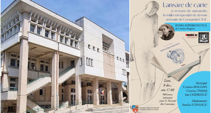 INIMA HIPERKINETICĂ a scriitoarei Cristina Bogdan, lansare de carte la Biblioteca Județeană Constanța