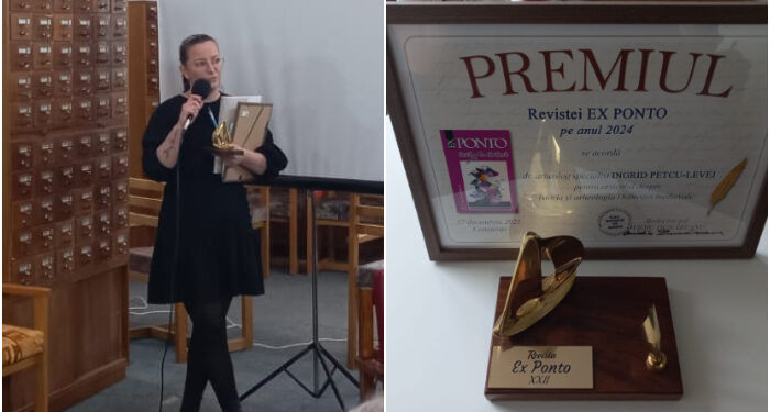 Arheologul dr. Ingrid Petcu-Levei, premiată de revista Ex Ponto, pentru ”Scurt istoric al Dobrogei în secolele VII- XI p. Chr.”