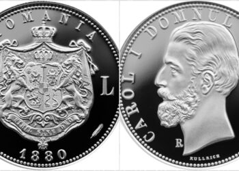 BNR lansează o reproducere din argint după moneda de 5 lei din 1880, cu efigia regelui Carol I
