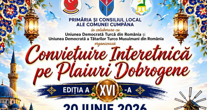 Comuna Cumpăna vă invită la Festivalul CONVIEȚUIRE INTERETNICĂ PE PLAIURI DOBROGENE, 20 iunie
